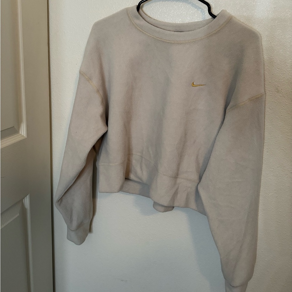 Cream nike crew neck